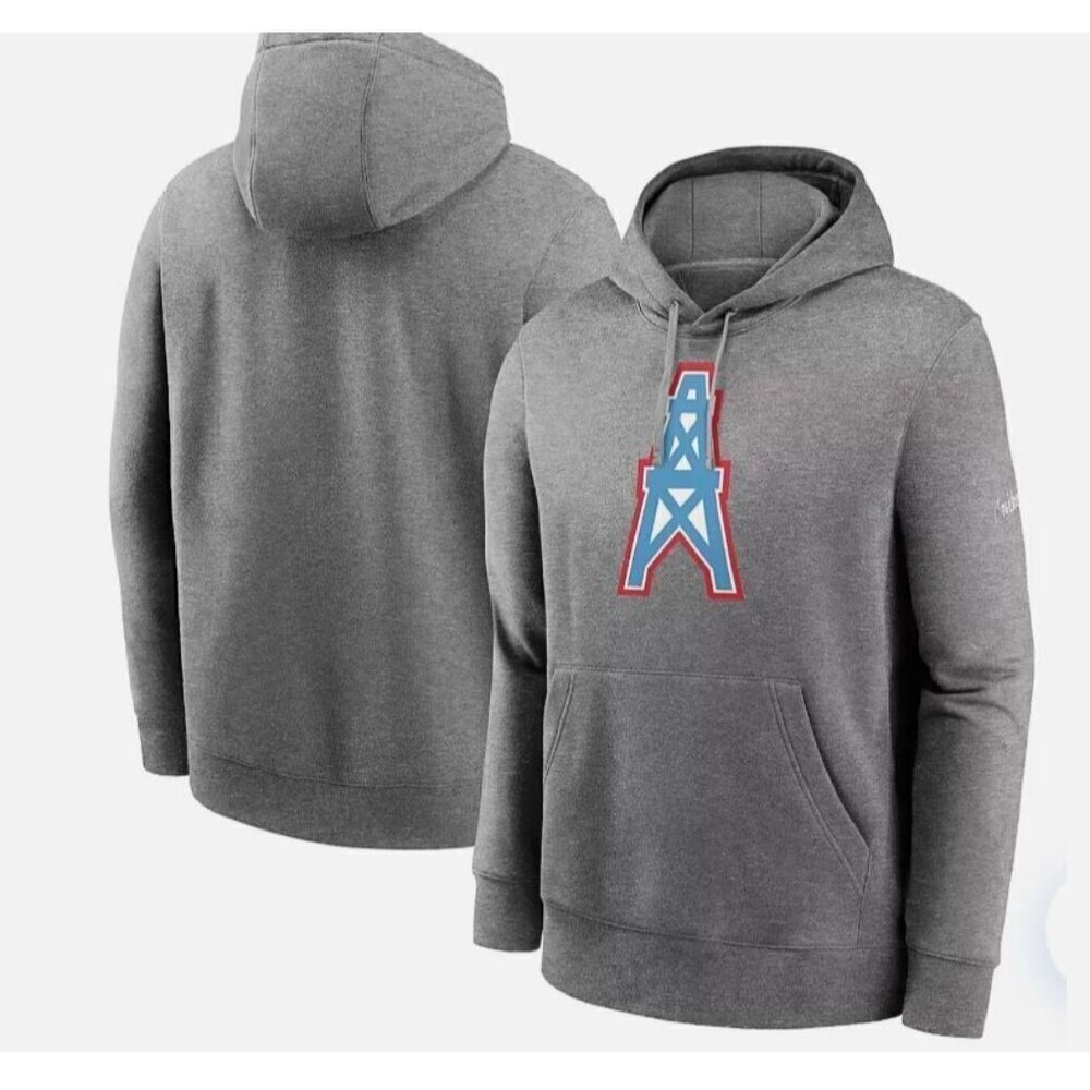 NEW! Nike Houston Oilers Texas Grey Rewind Fleece Hooded Sweatshirt Men's Small